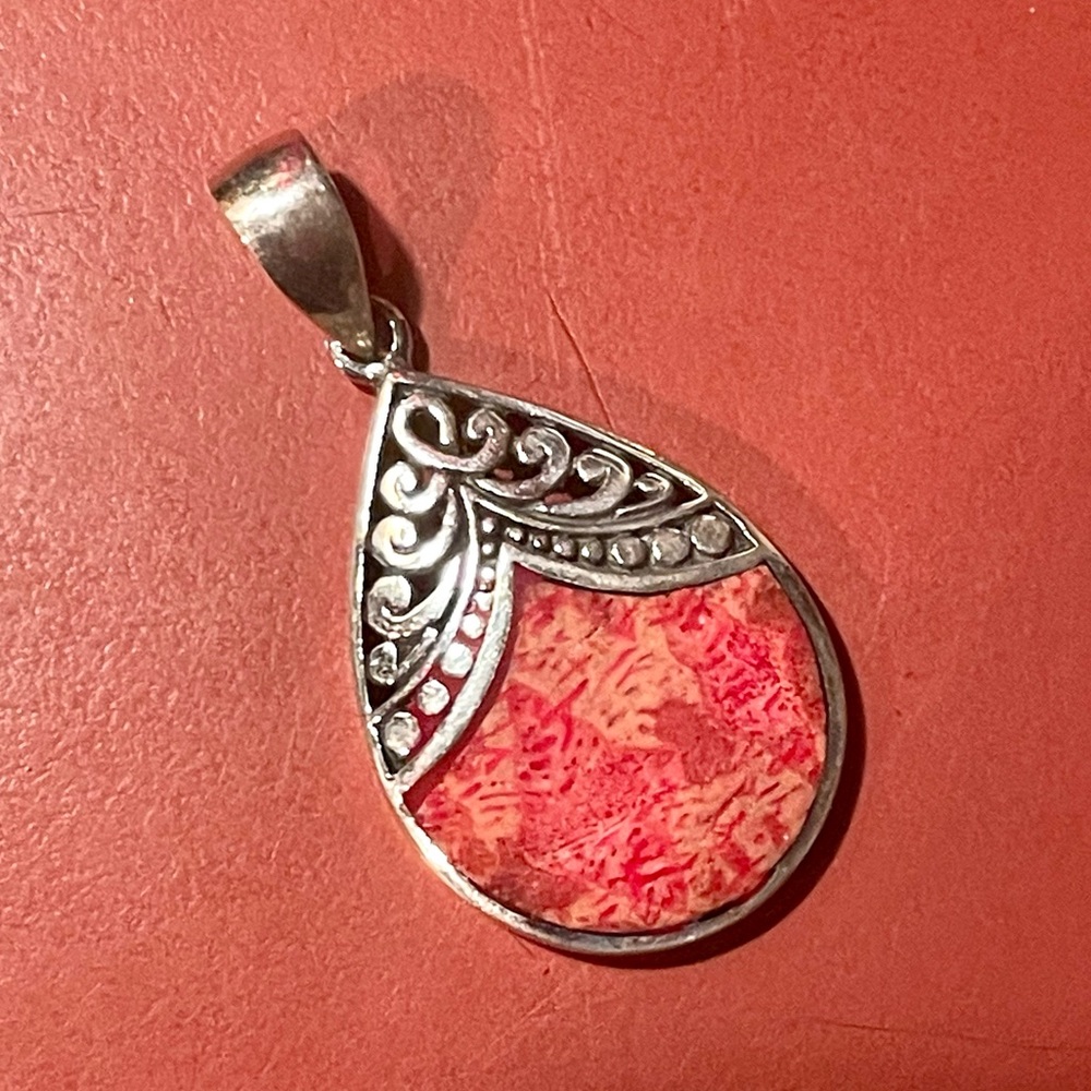 BOGO1/2 off: Bali Legacy Sponge Coral Pendant Sterling New